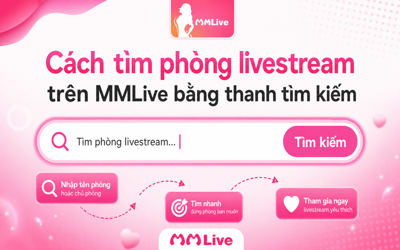 Cách tìm phòng livestream trên MMLive bằng thanh tìm kiếm