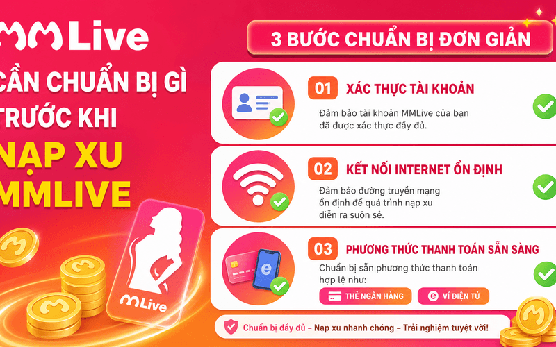 Cần chuẩn bị gì trước khi nạp xu MMLive?