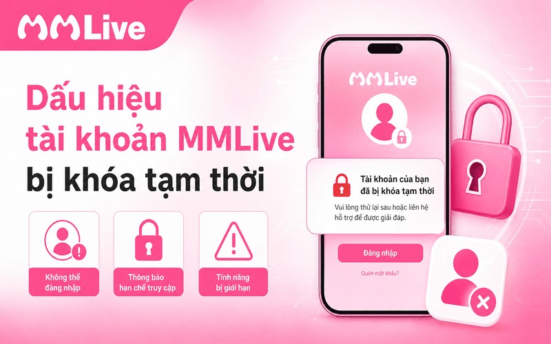 Dấu hiệu tài khoản MMLive bị khóa tạm thời