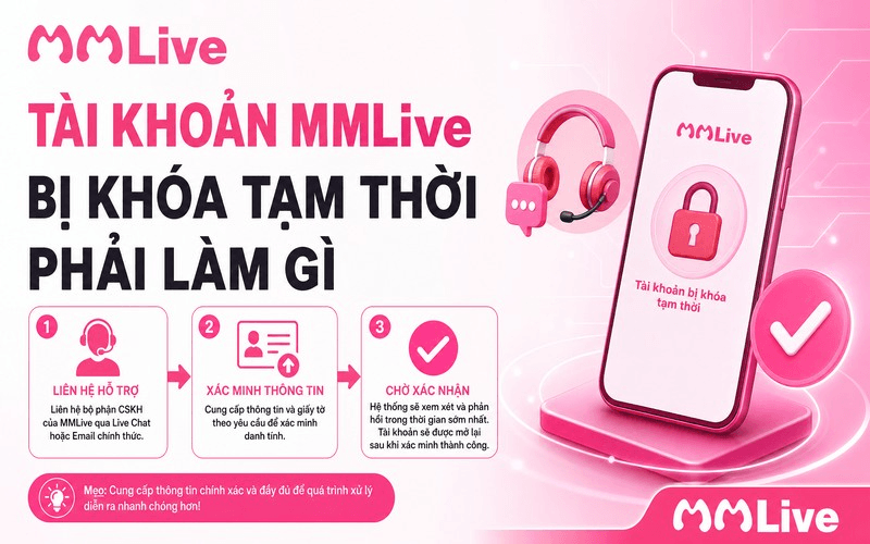 Tài khoản MMLive bị khóa tạm thời phải làm gì?