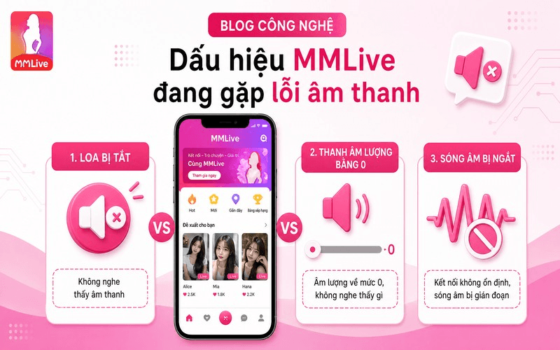 Dấu hiệu MMLive đang gặp lỗi âm thanh