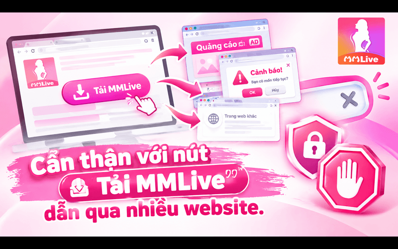 Cẩn thận với nút “Tải MMLive” dẫn qua nhiều website