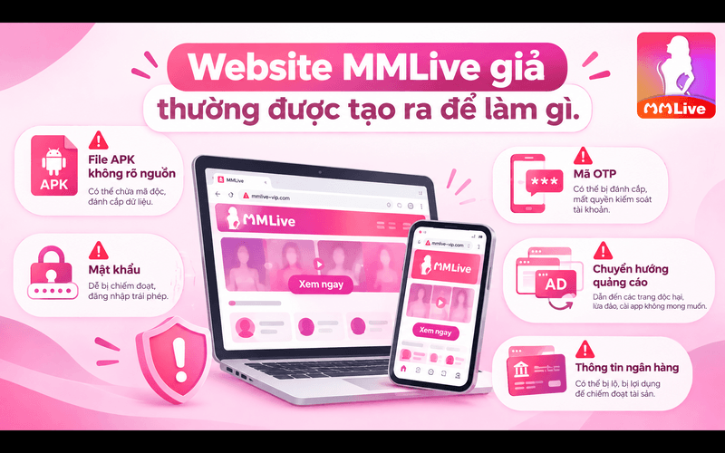 Website MMLive giả thường được tạo ra để làm gì?