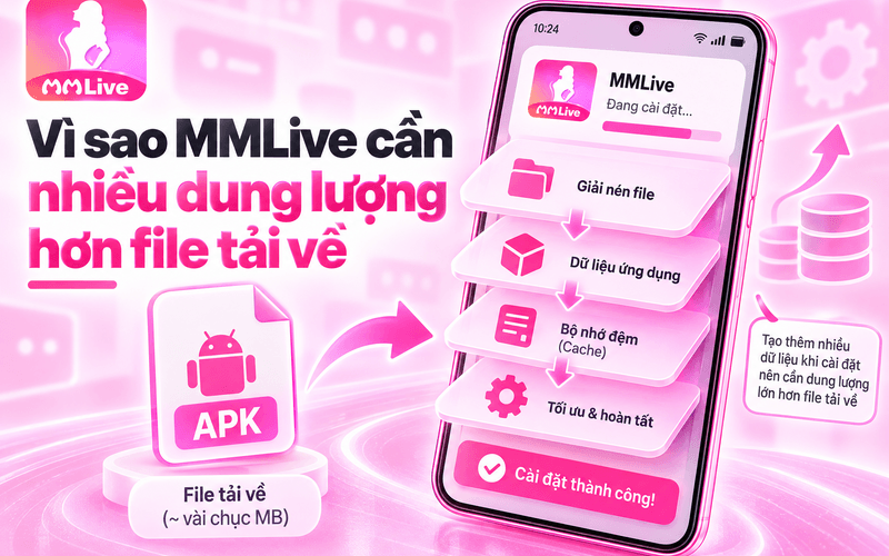 Vì sao MMLive cần nhiều dung lượng hơn file tải về?
