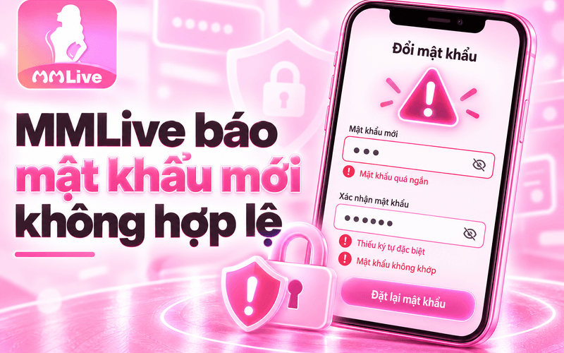 MMLive báo mật khẩu mới không hợp lệ